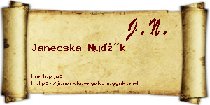 Janecska Nyék névjegykártya